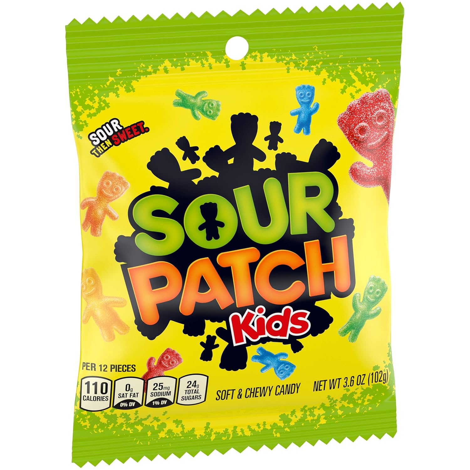 Sour Patch Kids Original Soft & Chewy Candy 12-Pack – Portable Trick-or-Treat Handout Bags for Halloween Night and Outdoor Parties