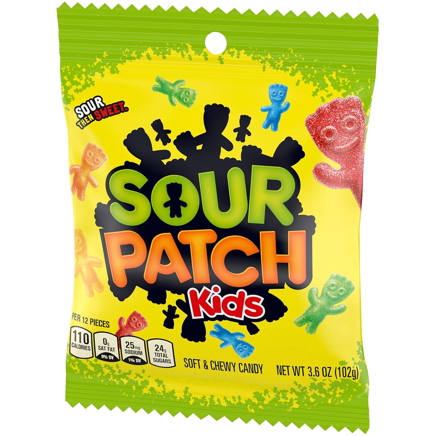 Sour Patch Kids Original Soft & Chewy Candy 12-Pack – Portable Trick-or-Treat Handout Bags for Halloween Night and Outdoor Parties