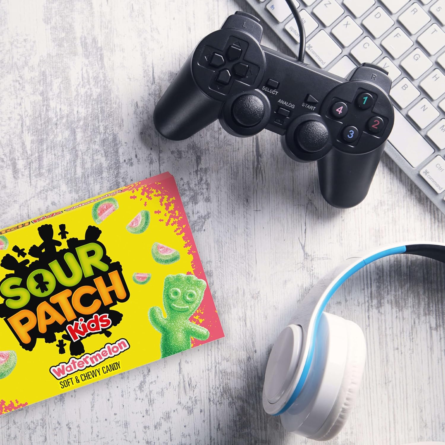 SOUR PATCH KIDS Original & SWEDISH FISH Candy Gift Box – Halloween Treat Bowl Stuffer and Easter Basket Candy, 15 Movie Theater Boxes