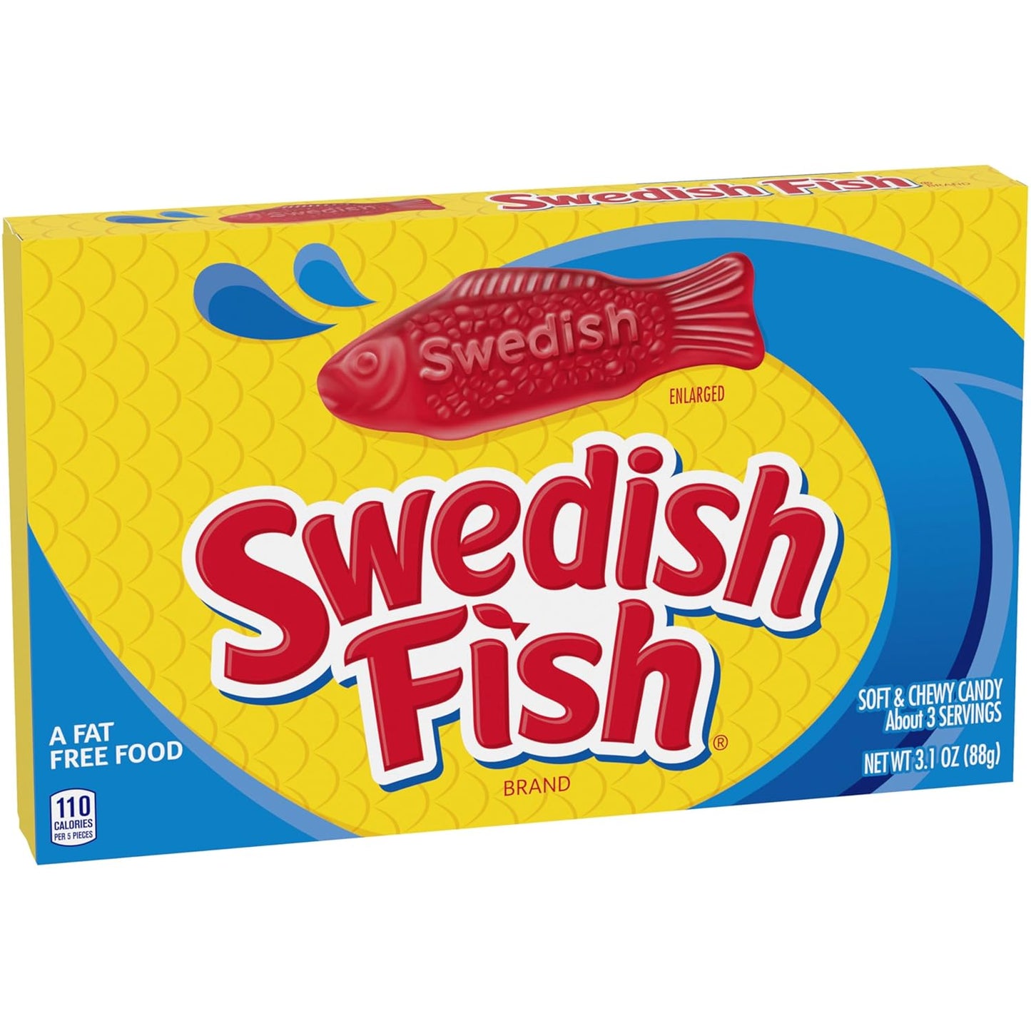 SOUR PATCH KIDS Original & SWEDISH FISH Candy Gift Box – Halloween Treat Bowl Stuffer and Easter Basket Candy, 15 Movie Theater Boxes