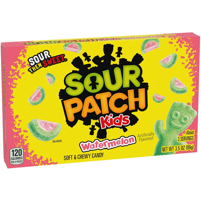 SOUR PATCH KIDS Original & SWEDISH FISH Candy Gift Box – Halloween Treat Bowl Stuffer and Easter Basket Candy, 15 Movie Theater Boxes