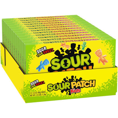SOUR PATCH KIDS Soft & Chewy Candy, 12-Pack 3.5 oz Boxes for Camping Trips and Road Trip Snacking