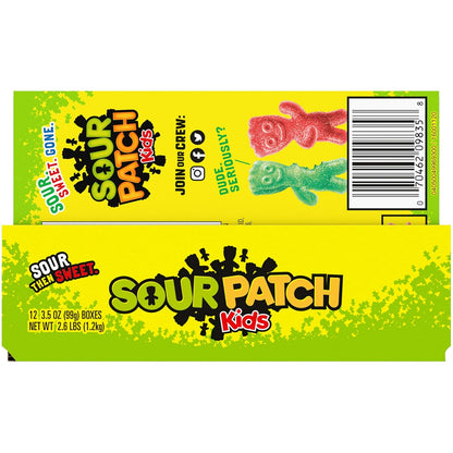 SOUR PATCH KIDS Soft & Chewy Candy, 12-Pack 3.5 oz Boxes for Camping Trips and Road Trip Snacking