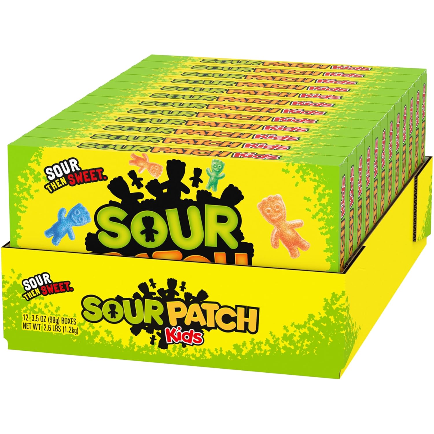 SOUR PATCH KIDS Soft & Chewy Candy, 12-Pack 3.5 oz Boxes for Camping Trips and Road Trip Snacking