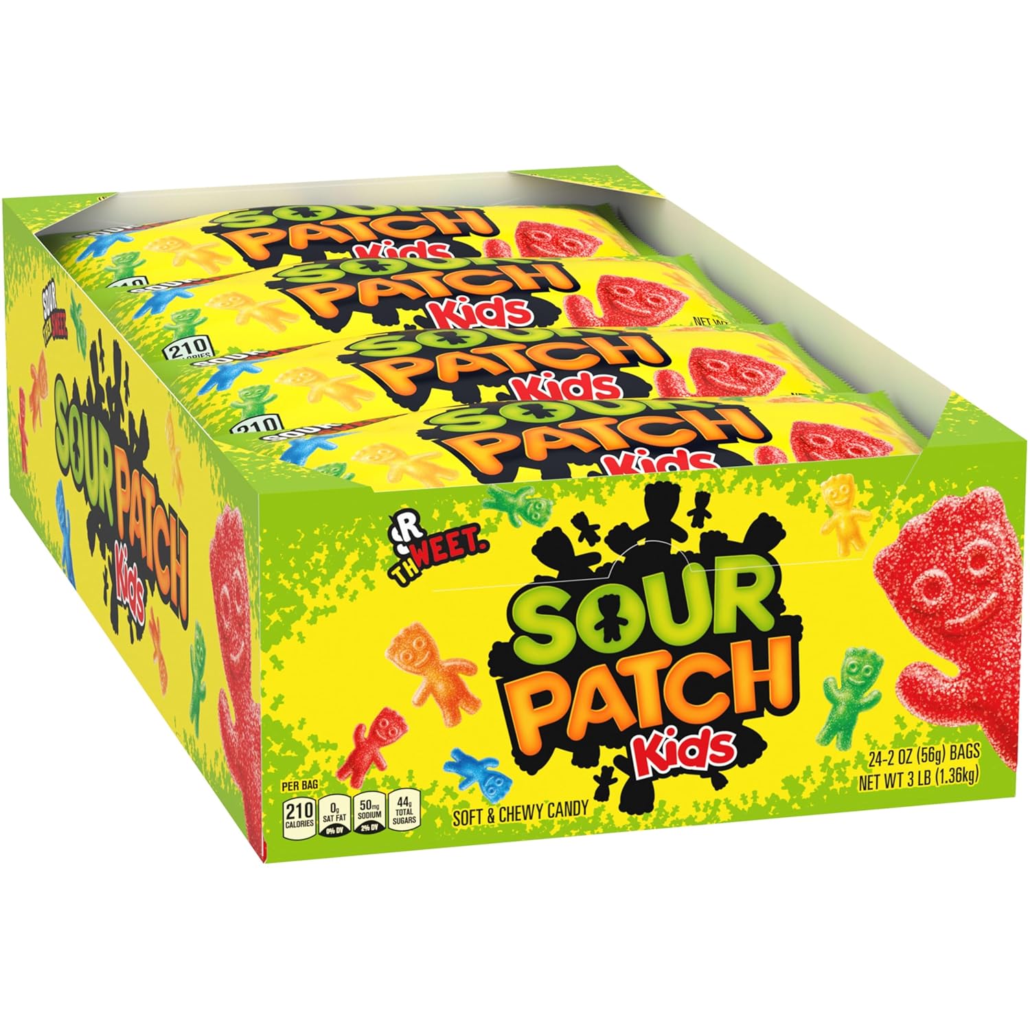 SOUR PATCH KIDS Soft & Chewy Gummy Candy Bulk – Fat-Free Vegetarian Treats for Guilt-Free Family Movie Nights
