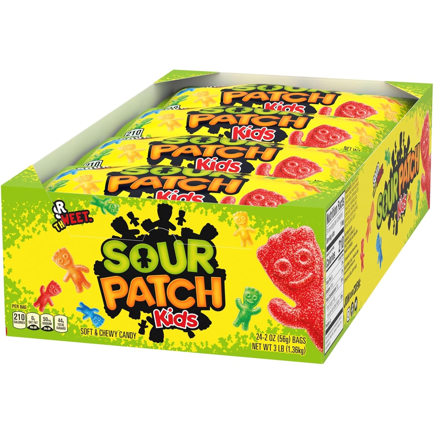 SOUR PATCH KIDS Soft & Chewy Gummy Candy Bulk – Fat-Free Vegetarian Treats for Guilt-Free Family Movie Nights