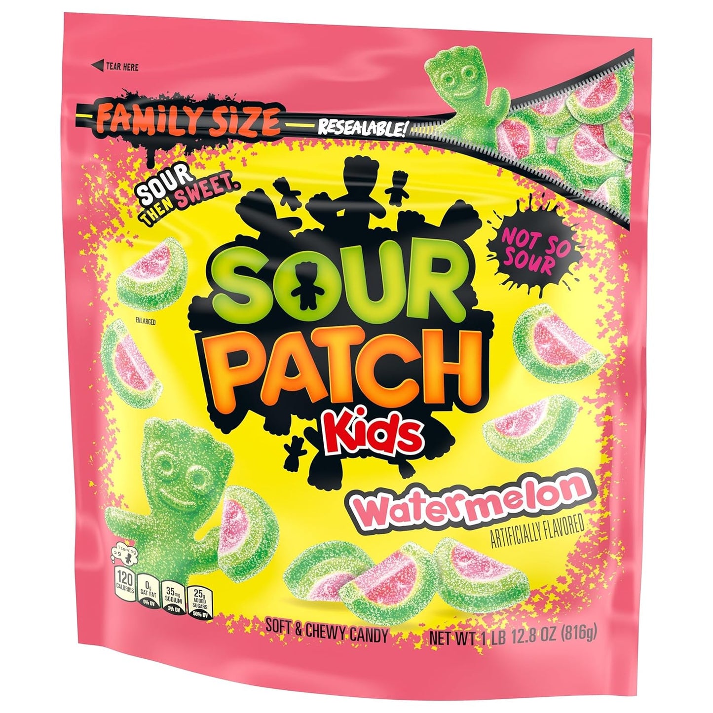 SOUR PATCH KIDS Watermelon Soft & Chewy Candy – Fat Free After-School Pantry Treat for Kids, 1.8 lb Bag