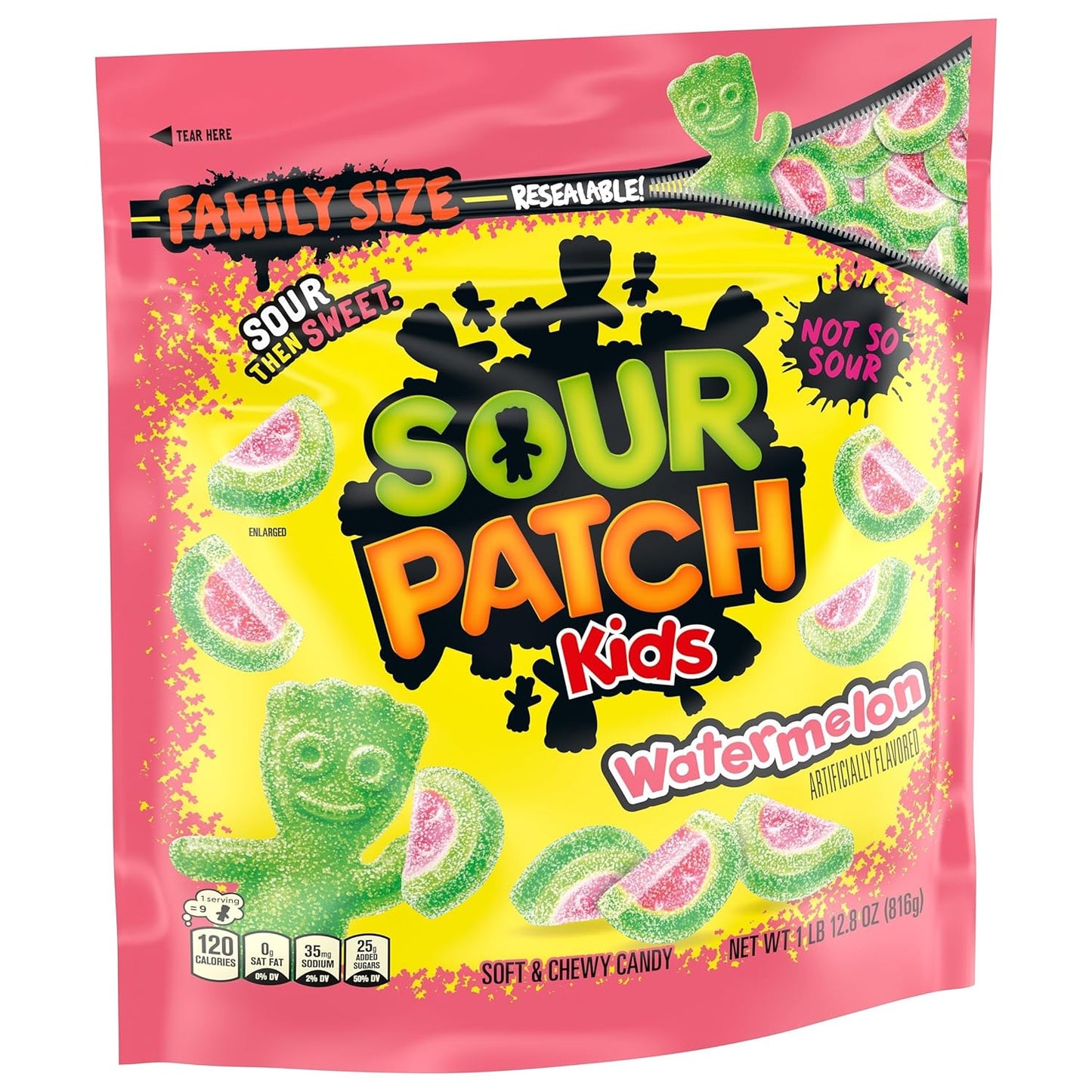 SOUR PATCH KIDS Watermelon Soft & Chewy Candy – Fat Free After-School Pantry Treat for Kids, 1.8 lb Bag
