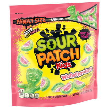 SOUR PATCH KIDS Watermelon Soft & Chewy Candy – Fat Free After-School Pantry Treat for Kids, 1.8 lb Bag