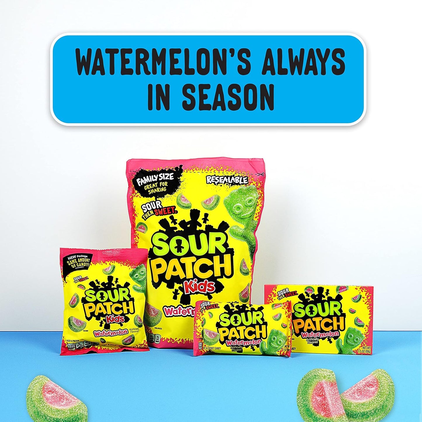 SOUR PATCH KIDS Watermelon Soft & Chewy Candy – Fun Birthday Gift Bag Candy for Kids and Nostalgic Adults