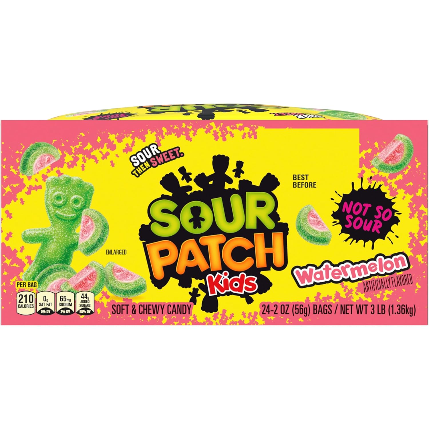 SOUR PATCH KIDS Watermelon Sour Then Sweet Gummies – Individually Wrapped Lunchbox and Easter Basket Snack for Children