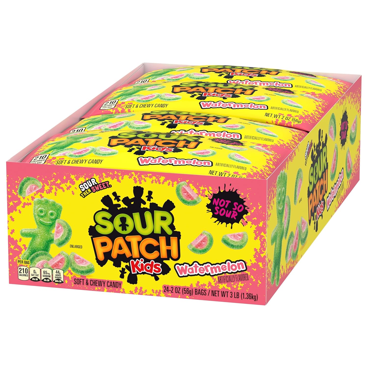 SOUR PATCH KIDS Watermelon Sour Then Sweet Gummies – Individually Wrapped Lunchbox and Easter Basket Snack for Children