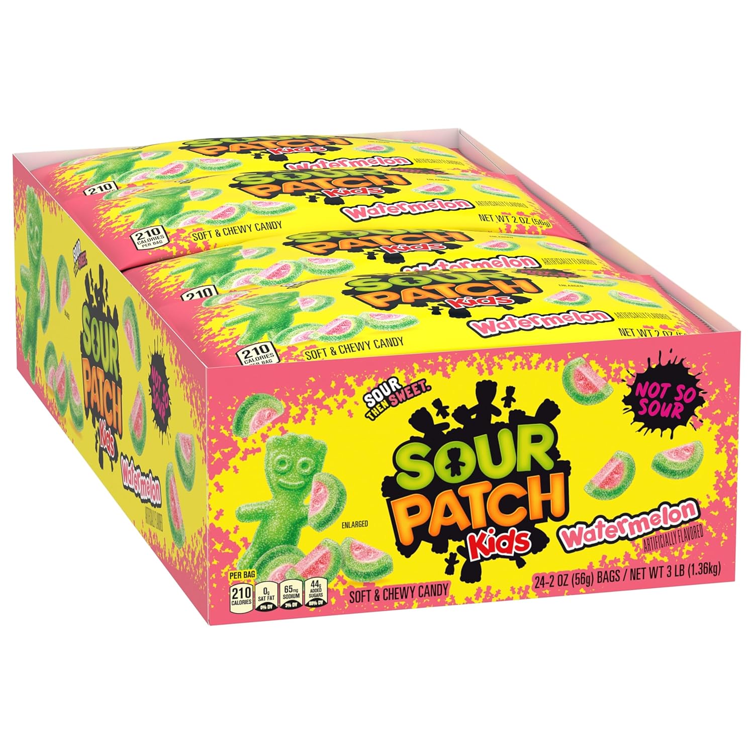 SOUR PATCH KIDS Watermelon Sour Then Sweet Gummies – Individually Wrapped Lunchbox and Easter Basket Snack for Children