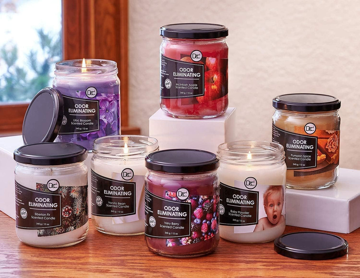 soy blend wax in a cylindrical glass jar (3.5"w x 4"h)