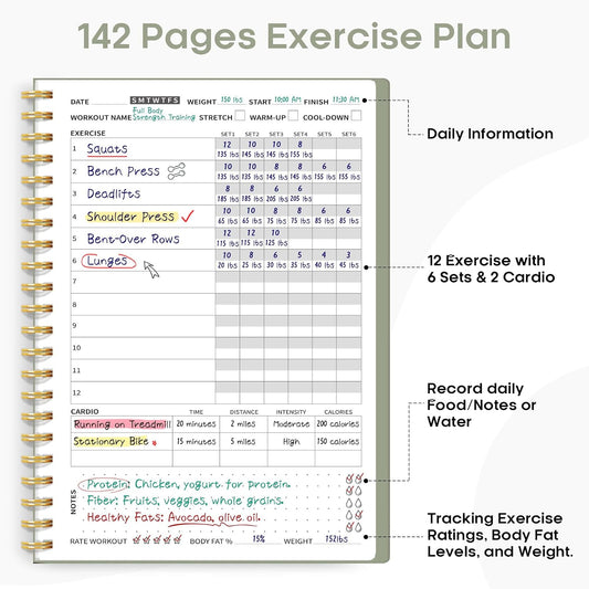 space for up to 10 fitness goals with progress tracking