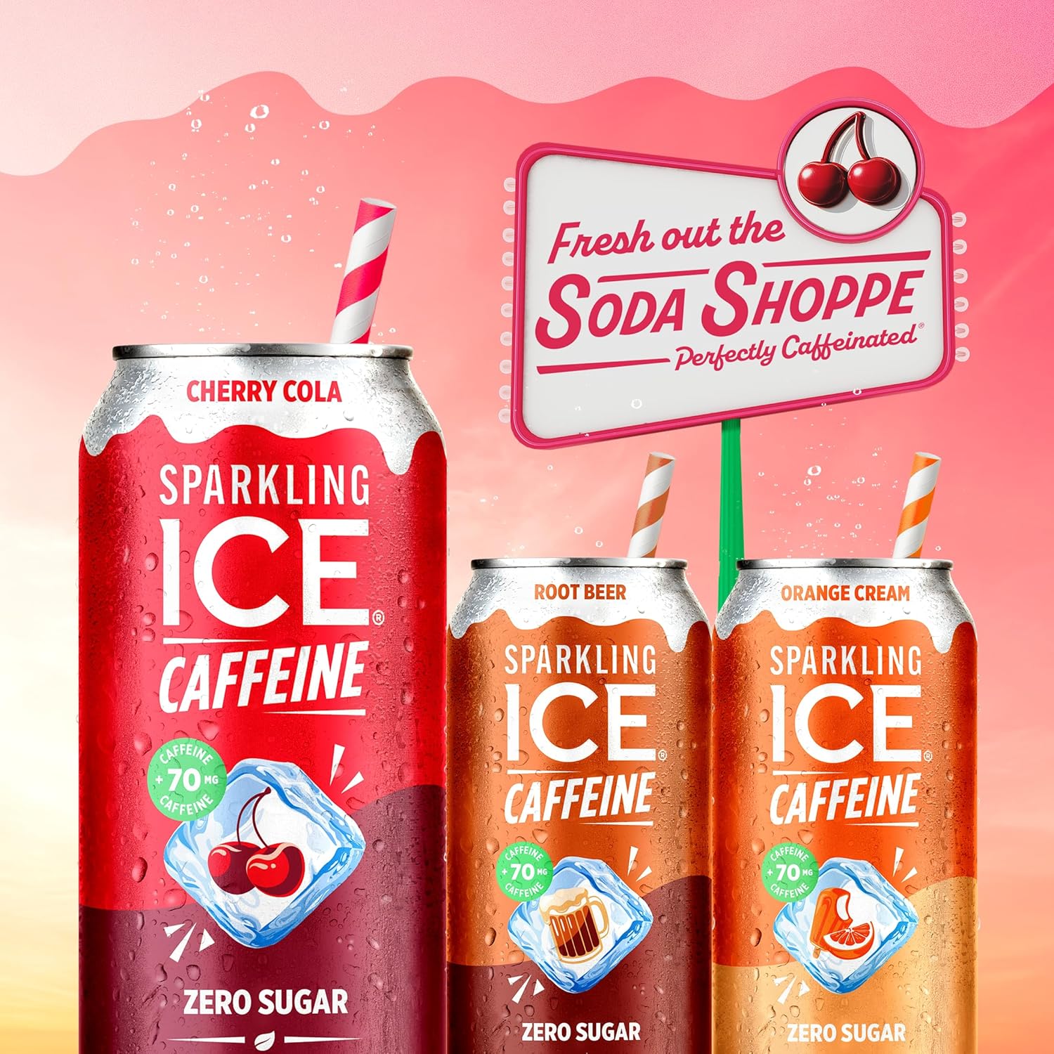 Sparkling Ice® Caffeine Soda Shoppe Orange Cream – Uncluttered Pantry Staple for Intentional Kitchens, Clean Label 12-Pack