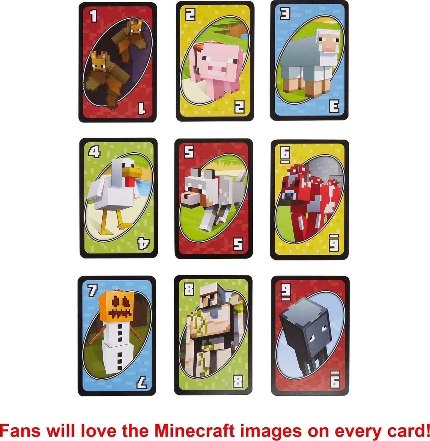 special action card unique to each theme (e.g., creeper card forces 3-card draw in minecraft edition)