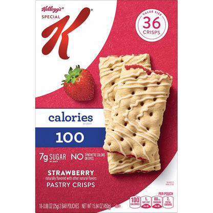Special K Bar Pastry Crisps, Strawberry – Lunchbox-Friendly Snack for Kids and After-School Treats