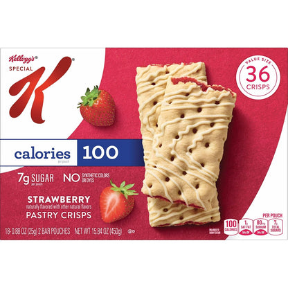 Special K Bar Pastry Crisps, Strawberry – Lunchbox-Friendly Snack for Kids and After-School Treats