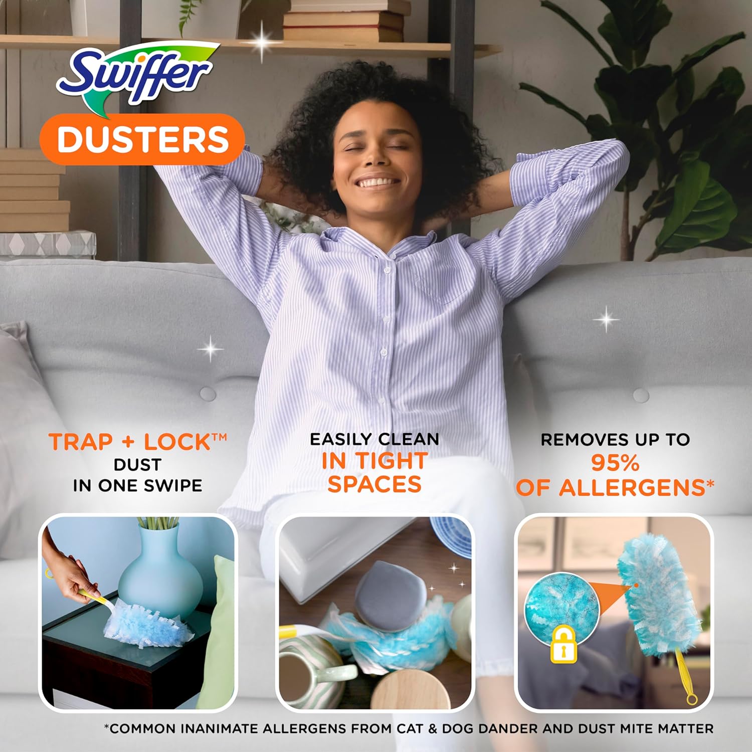 specially coated fibers that trap and lock dust without releasing it back