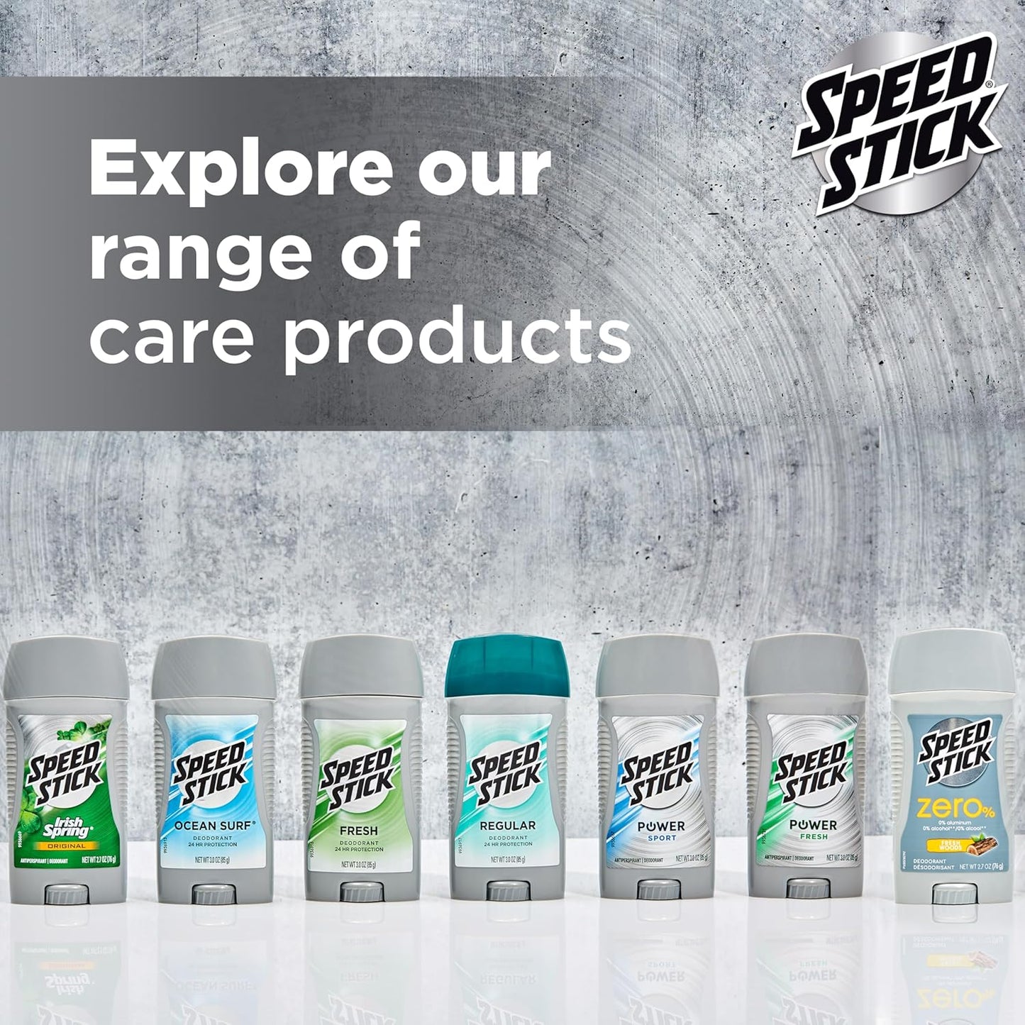 Speed Stick Men's Deodorant – Portable 24-Hour Odor Protection for Camping and Hiking, 3 Ounce Stick 4 Pack