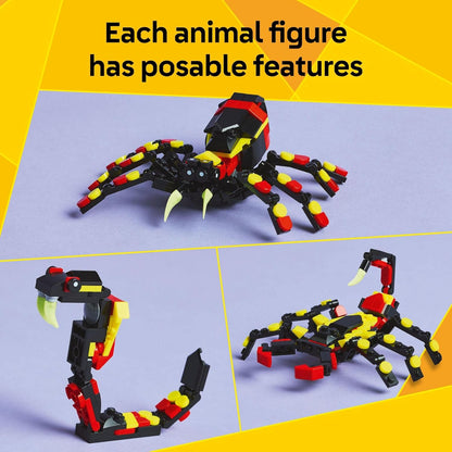 spider model measures approximately 5 cm high x 11 cm long x 15 cm wide