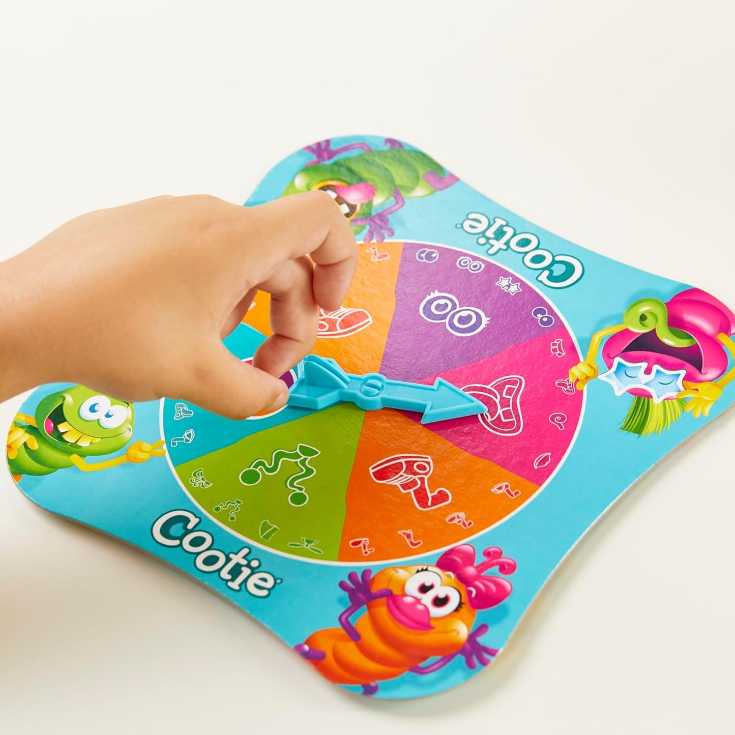 spinner board with plastic spinner and base for randomized gameplay