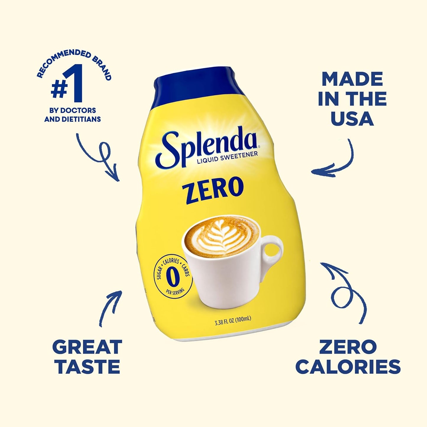Splenda Liquid Zero Calorie Sweetener Drops – Travel-Friendly Sweetener for Hiking, Camping, and Road Trips