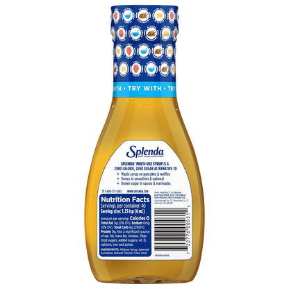 Splenda Multi-Use Allulose Syrup, Kid-Friendly Sugar Free Topping for Family Pancakes and Lunch Boxes, 8oz Easy Pour Bottle