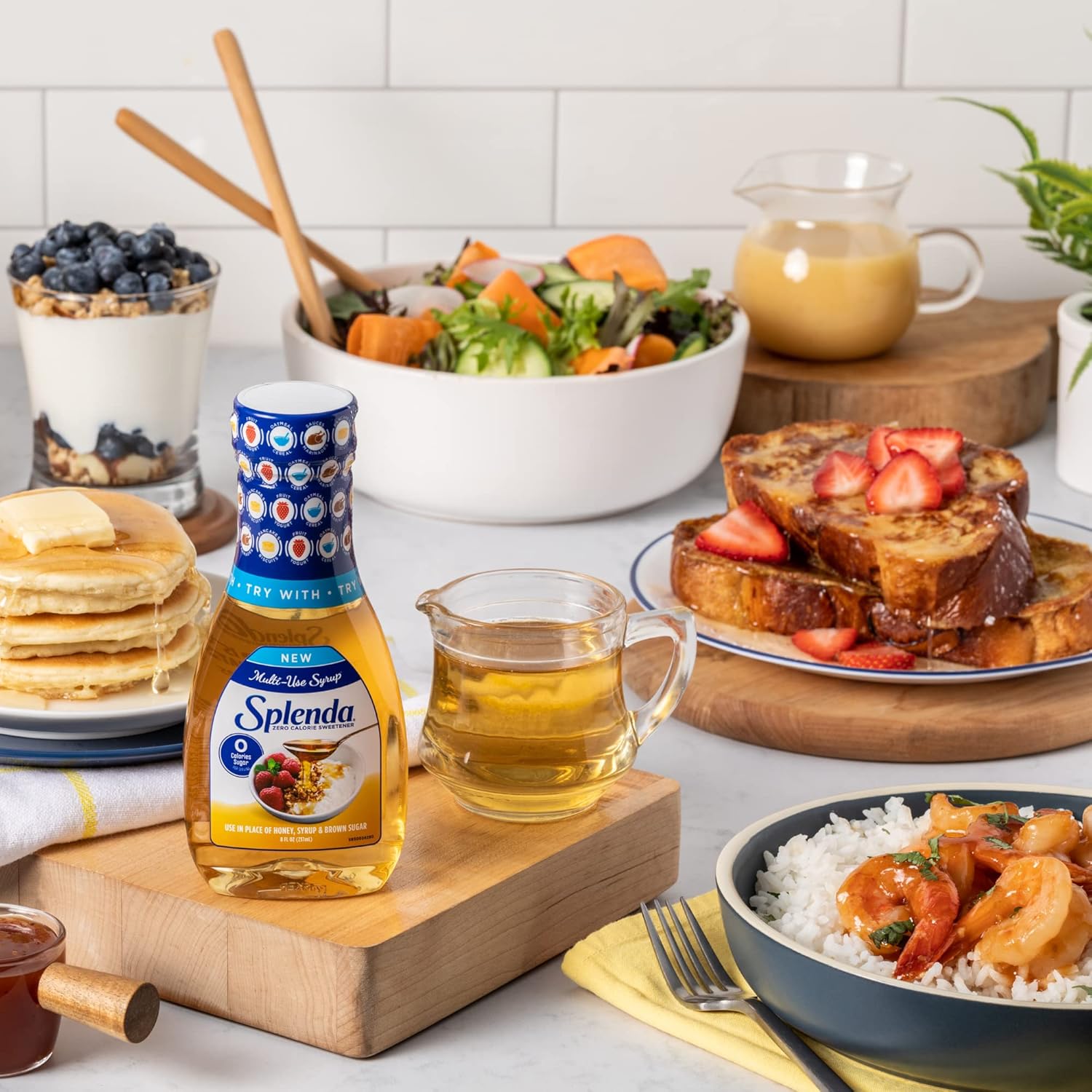 Splenda Multi-Use Allulose Syrup, Kid-Friendly Sugar Free Topping for Family Pancakes and Lunch Boxes, 8oz Easy Pour Bottle