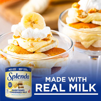 SPLENDA No Sugar Added Sweetened Condensed Milk – Reduced Sugar Baking for Kids' Lunchbox Treats, 14 oz Can