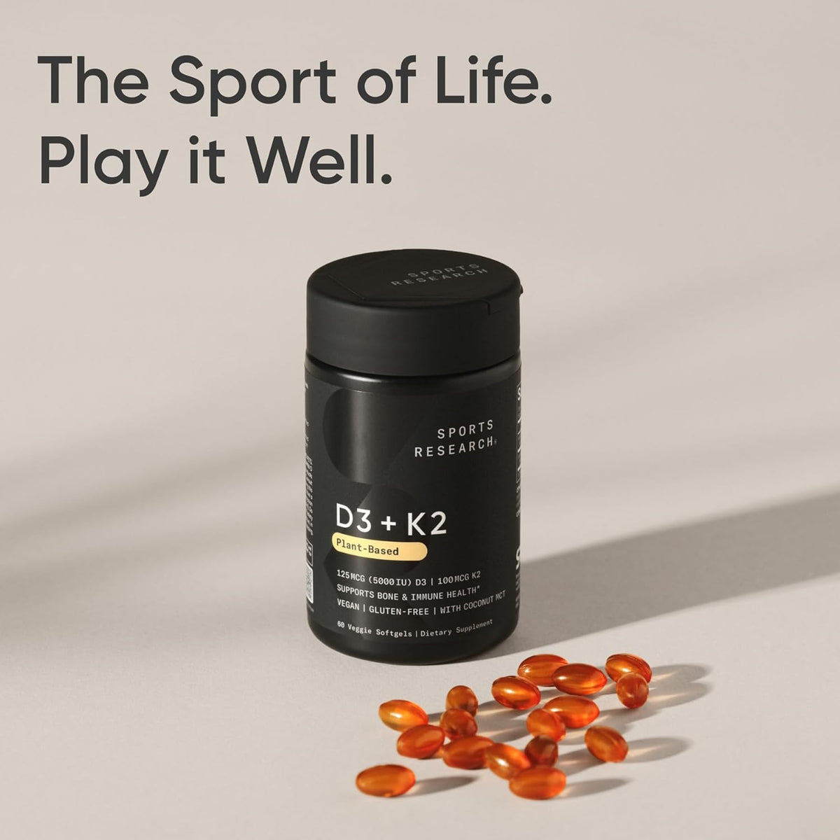 Sports Research D3 K2 MK-7 Premium Holiday Stocking Stuffer Gift for Wellness Enthusiast or Vegan