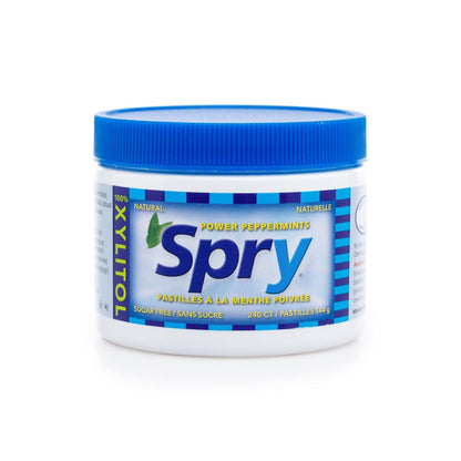 Spry Xylitol Peppermint Mints – Desk-Drawer Dry Mouth Relief for Focused Workdays, Sugar-Free 240 Count