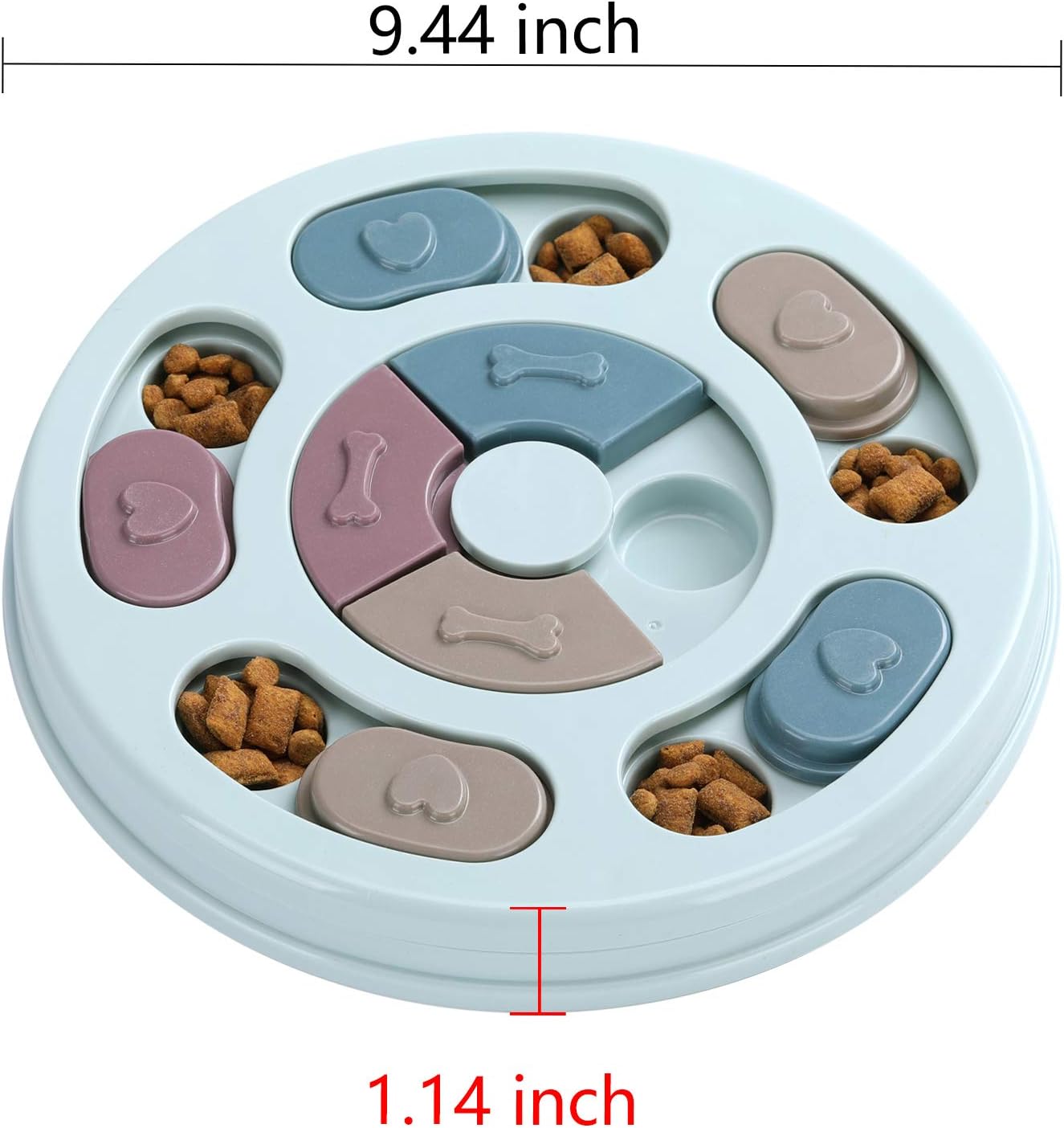 square 9.44" x 9.44" x 1.14" low-profile tray suitable for small breeds, puppies and cats