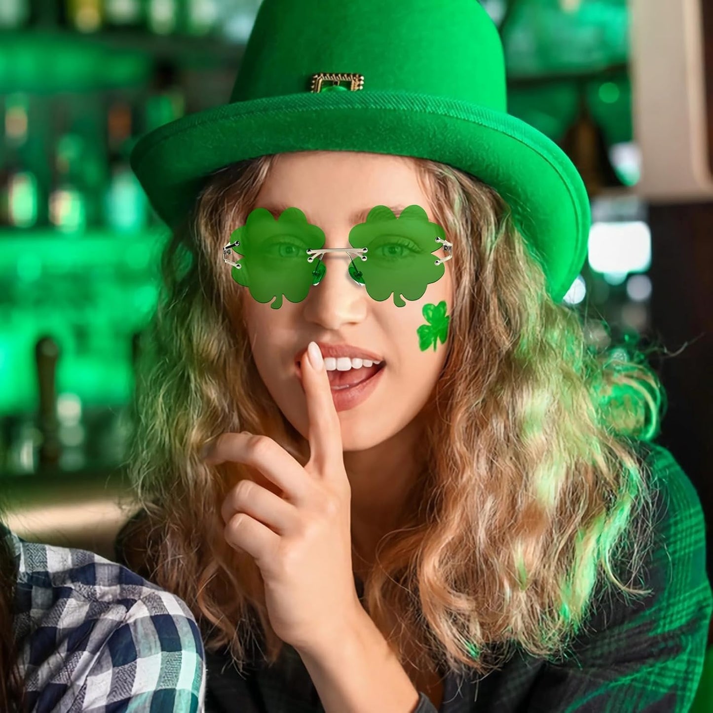 St. Patrick's Day Shamrock Sunglasses Party Favor Gift Set for Friends and Coworkers