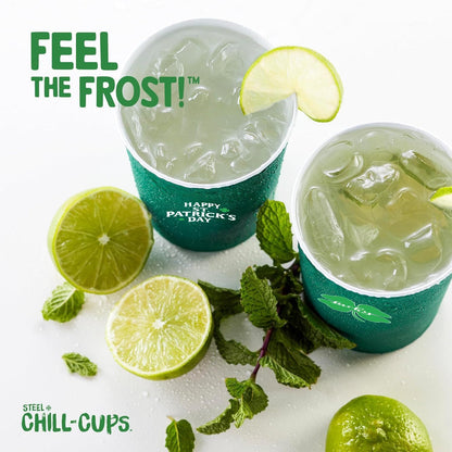 St. Patrick's Day Shatterproof Steel Cups 16 oz – Break-Resistant Party Drinkware for Crowded Parades, Pool Parties and Family Events, 12 Pack