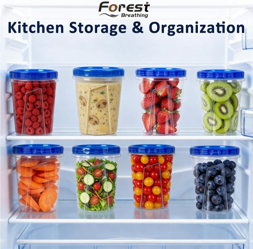 stackable and nestable round geometry for tight kitchen storage