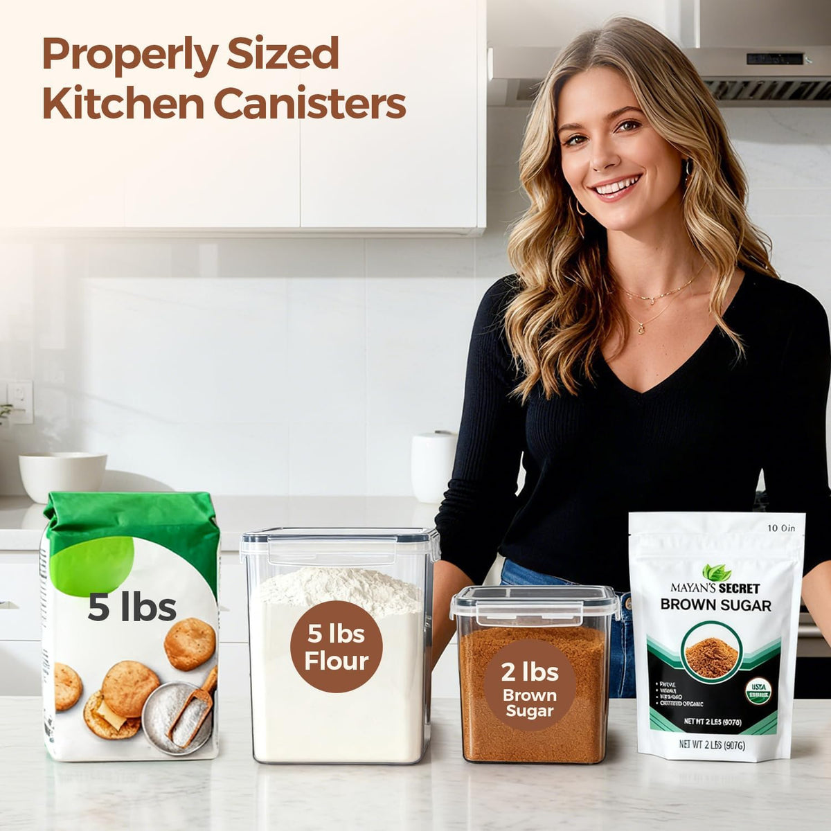 stackable rectangular and square geometries to maximize vertical pantry space