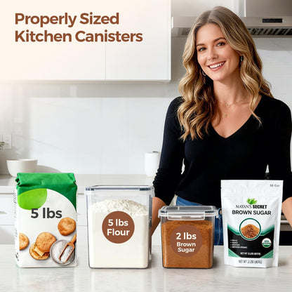 stackable rectangular and square geometries to maximize vertical pantry space