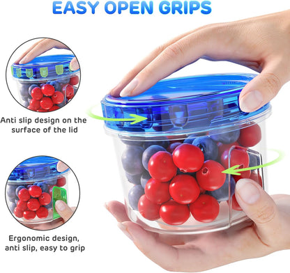 stackable round shape for compact fridge, freezer, and pantry organization