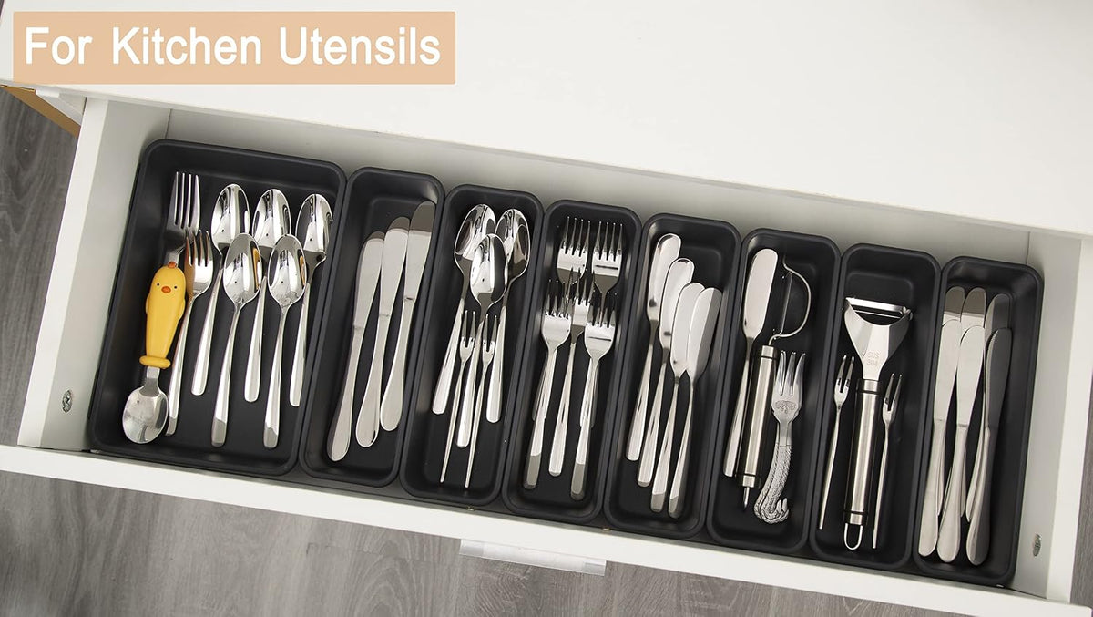 stackable trays nest together for compact storage when not in use