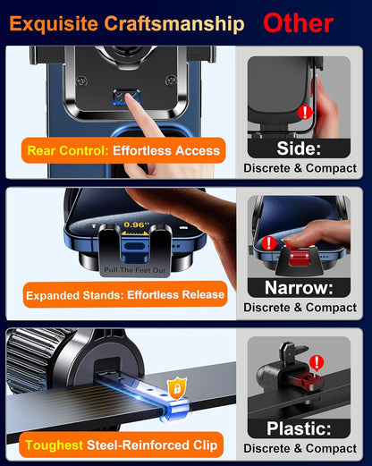 stainless steel hook with thick plastic padding and silicone rubber protection for vent and rough-road use