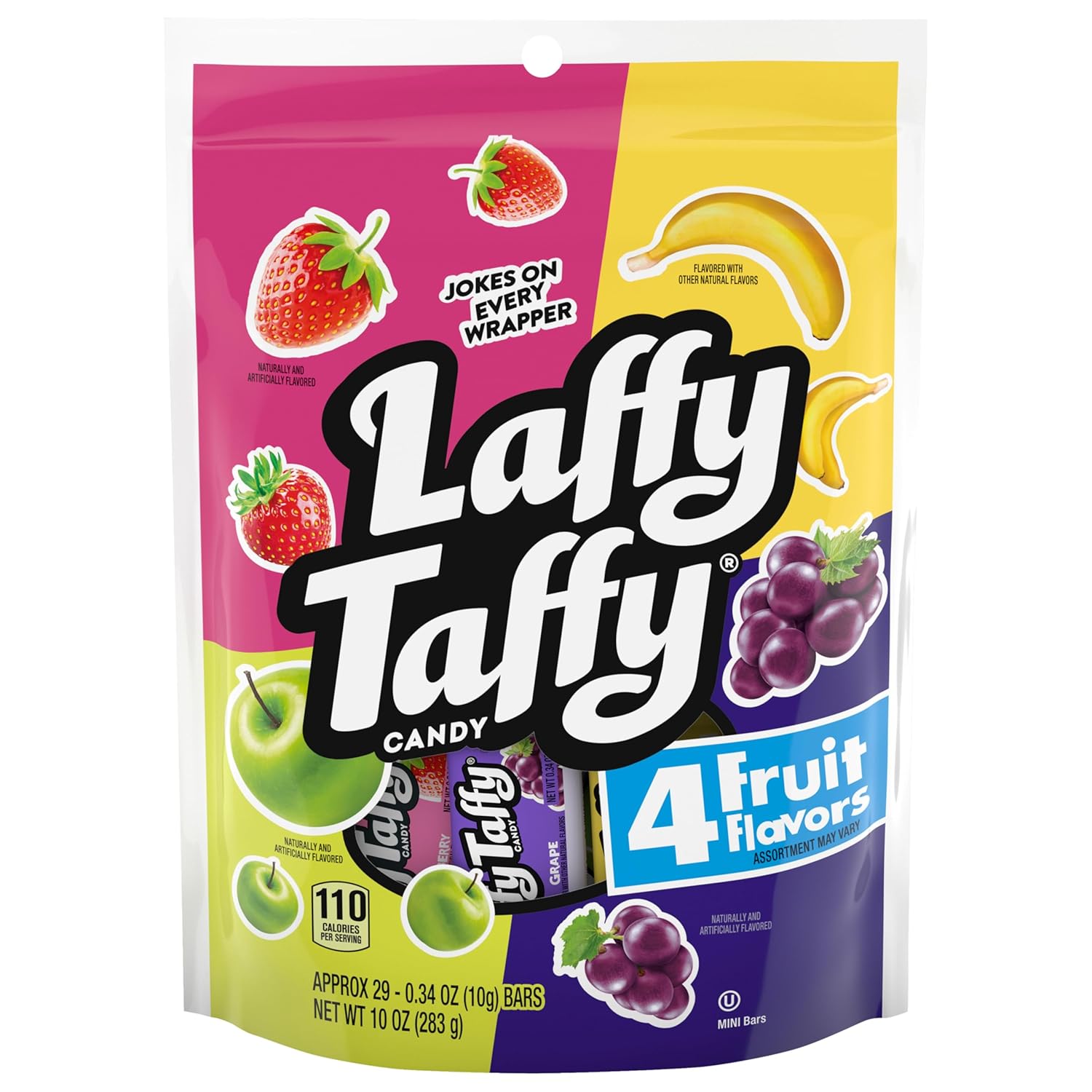 stand-up resealable bag in 10 oz (and 6 oz) sizes for easy pantry and counter storage