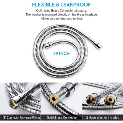 standard 1/2" brass connectors with double-lock design and pre-installed waterproof washer