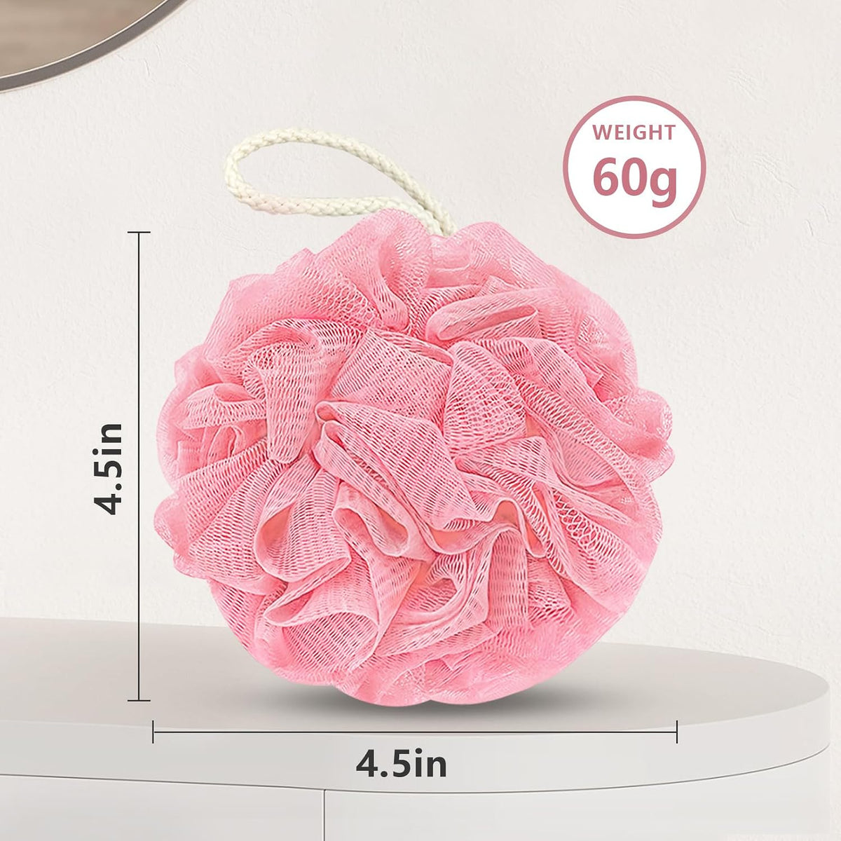standard 4.5-inch (11.4 cm) diameter at 60g weight