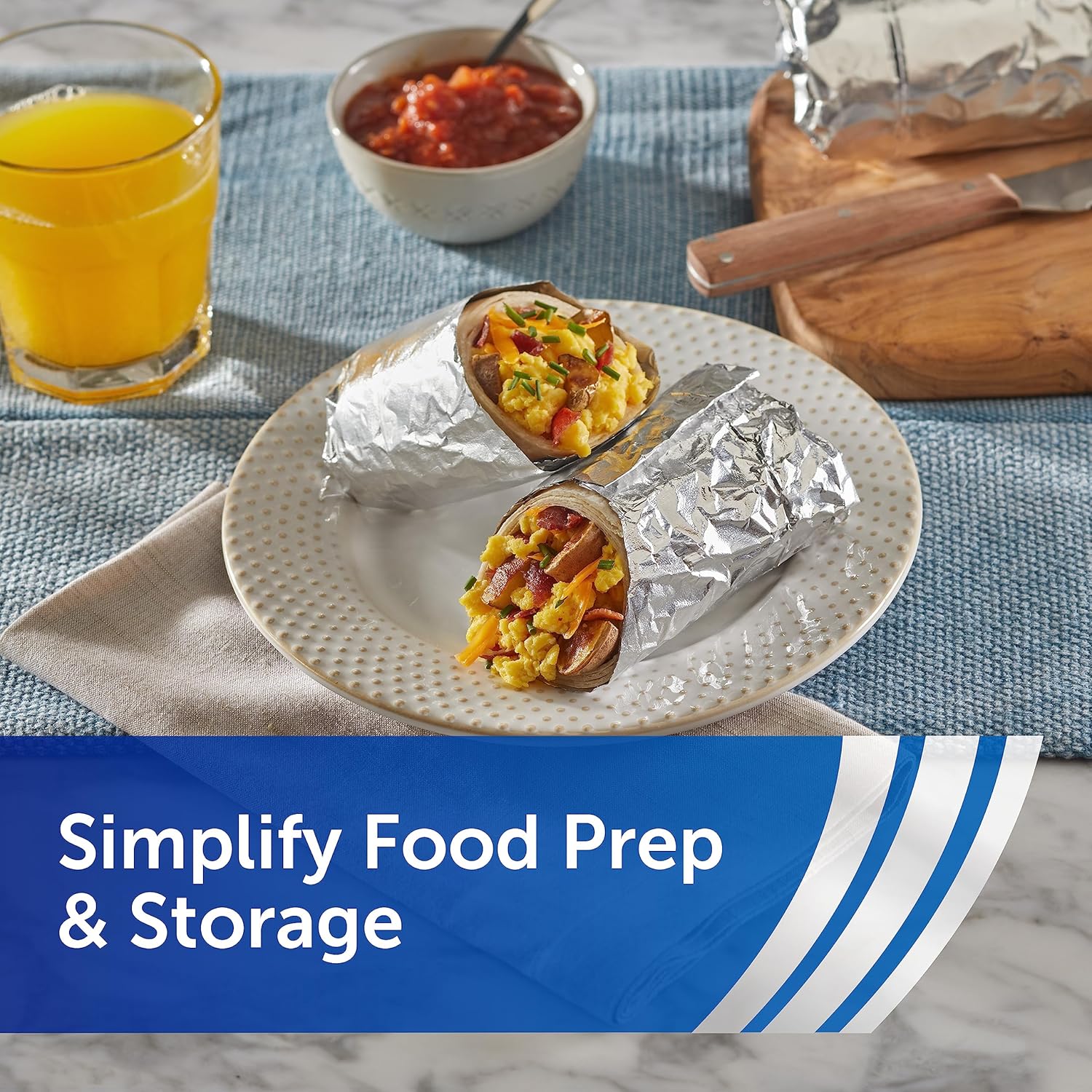 standard heavy-duty reynolds wrap aluminum foil for strength and heat retention