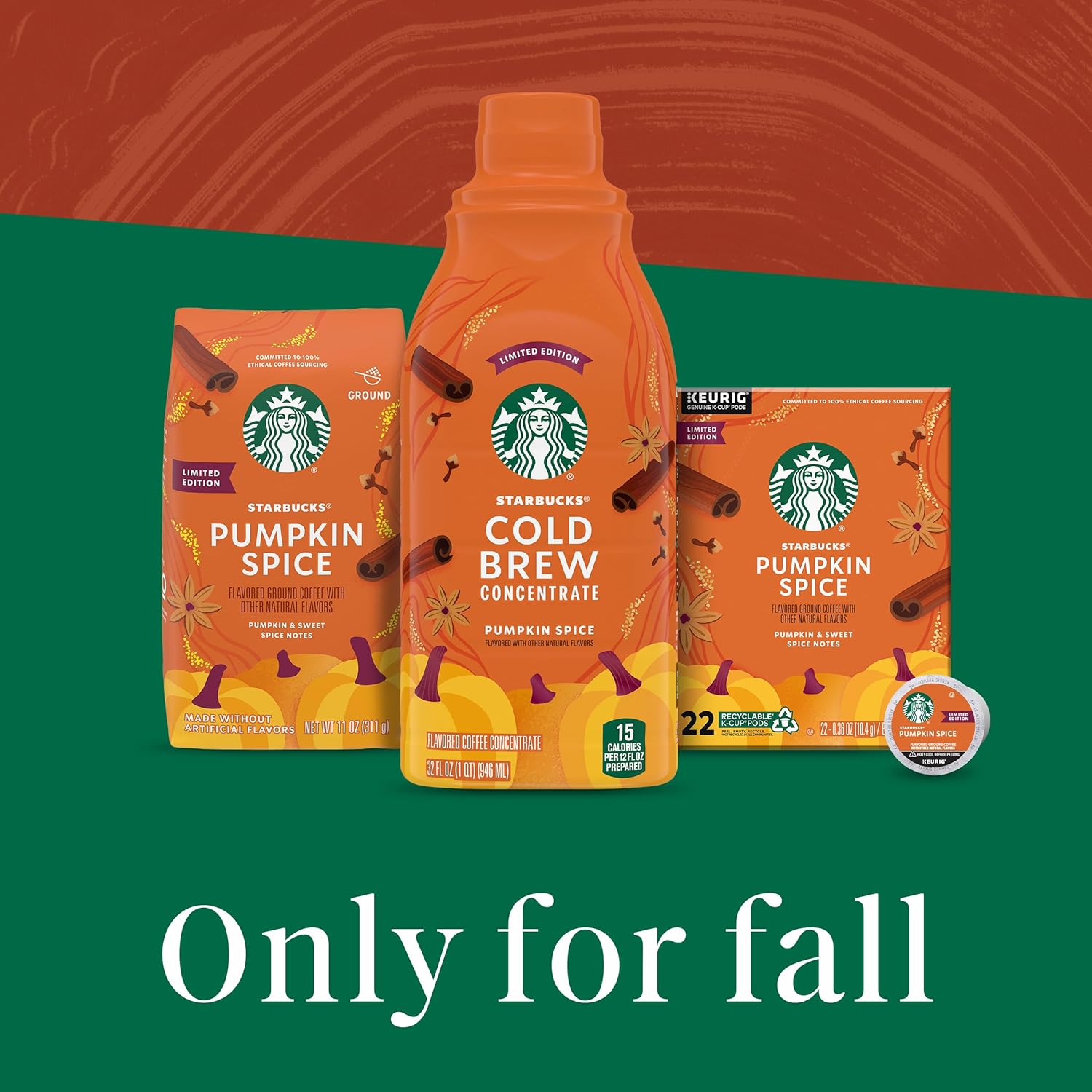 Starbucks Cold Brew Pumpkin Spice Concentrate – Premium Limited Edition Indulgence, 32 oz Glass Bottle