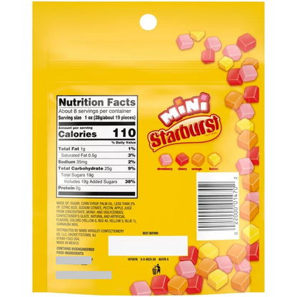 STARBURST Original Minis Chewy Candy – Holiday Stocking Stuffer & Christmas Gift for Candy Lovers, Bulk 8 Pack