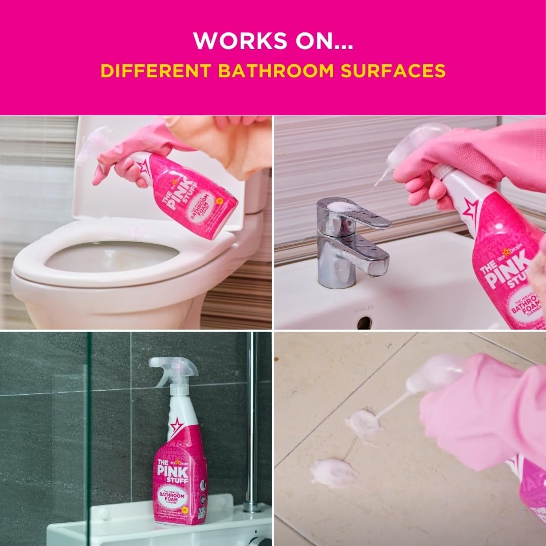 Stardrops Pink Stuff Miracle Bathroom Foam Cleaner 750ml – Calming Floral Limescale Remover for Spa-Like Evenings