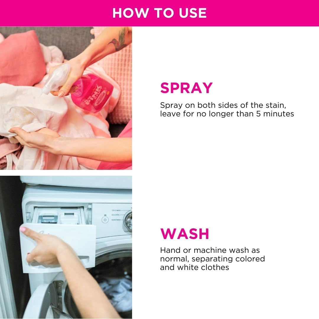Stardrops Pink Stuff Miracle Laundry Oxi Stain Remover Spray 500ml – Streamlined Pre-Treat for an Uncluttered Laundry Shelf